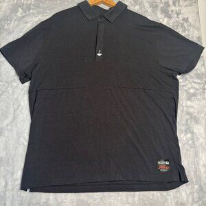 Fabletics Polo Golf Shirt Mens XL Black Solid Stretch Performance Athleisure